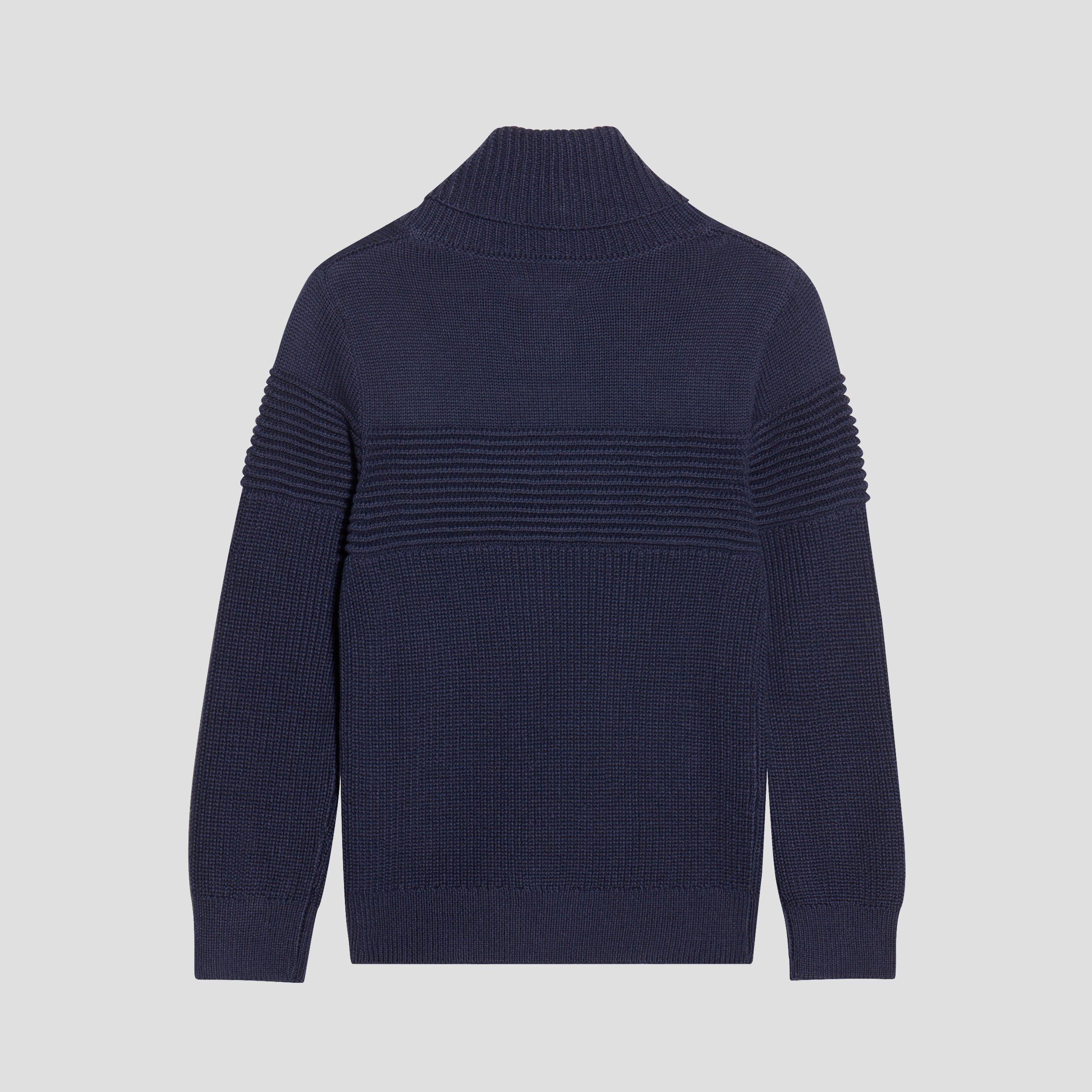 Pull avec col roule bleu marine garcon