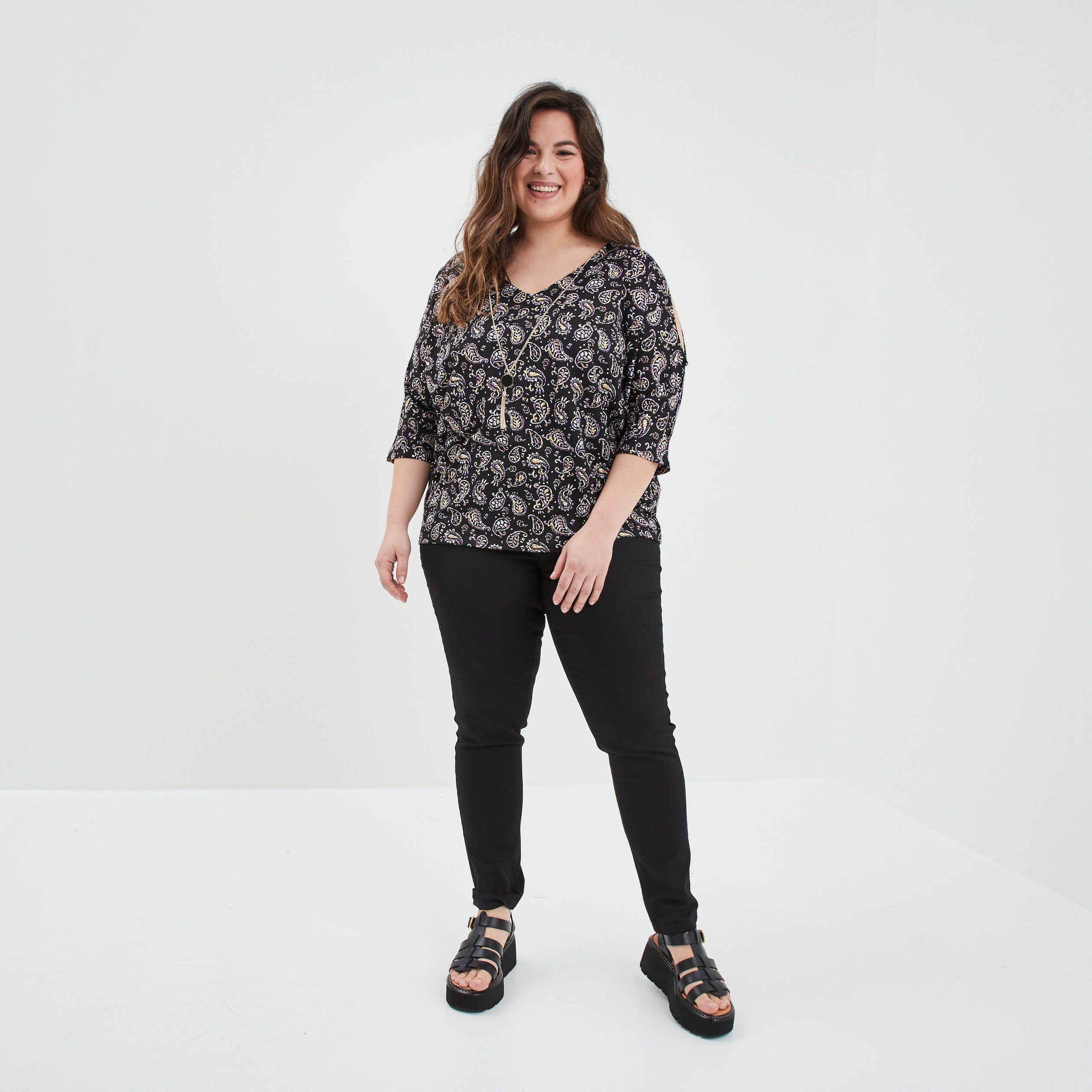 Jegging taille elastiquee grande taille noir femme grande taille La Halle