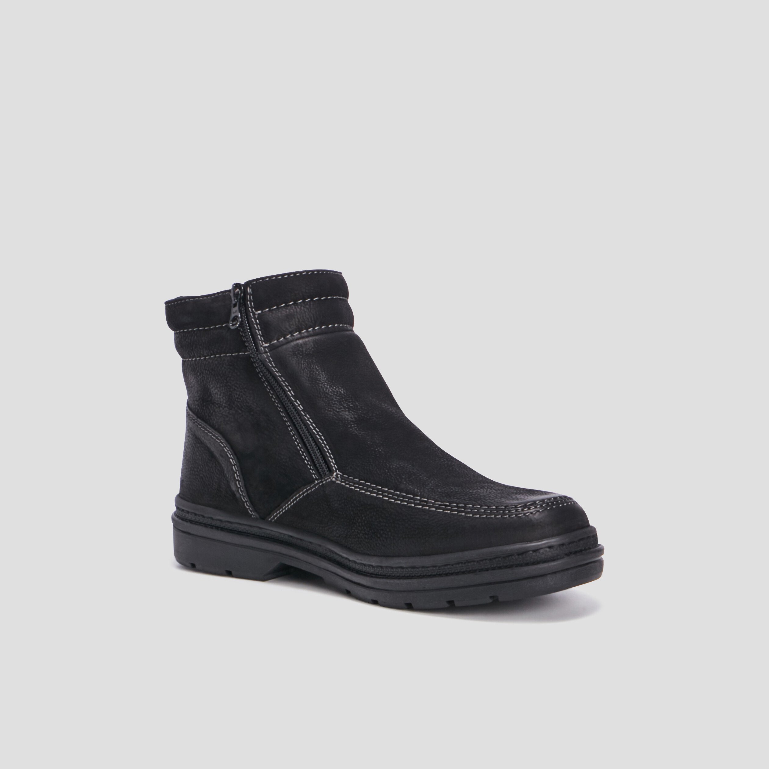 Bottines en cuir noir homme La Halle