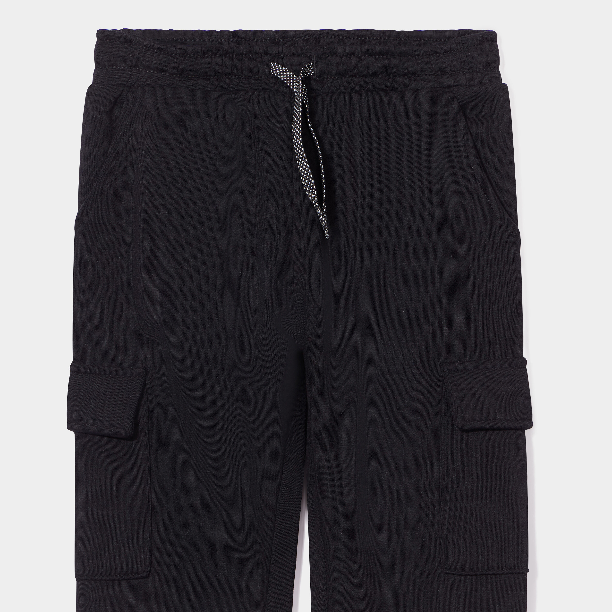 Pantalon de jogging cargo bas lastiqu noir fille