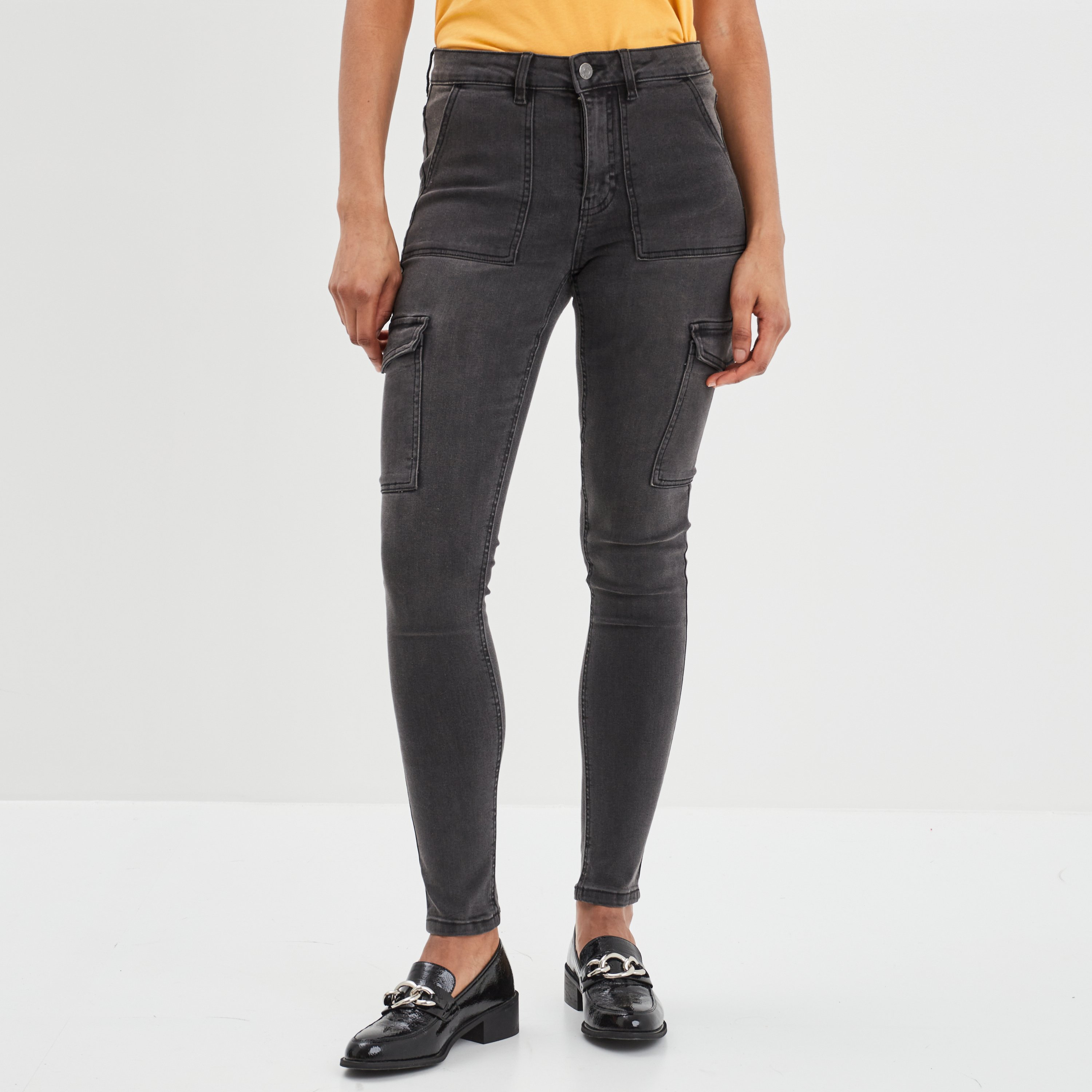 Jean gris clearance skinny femme