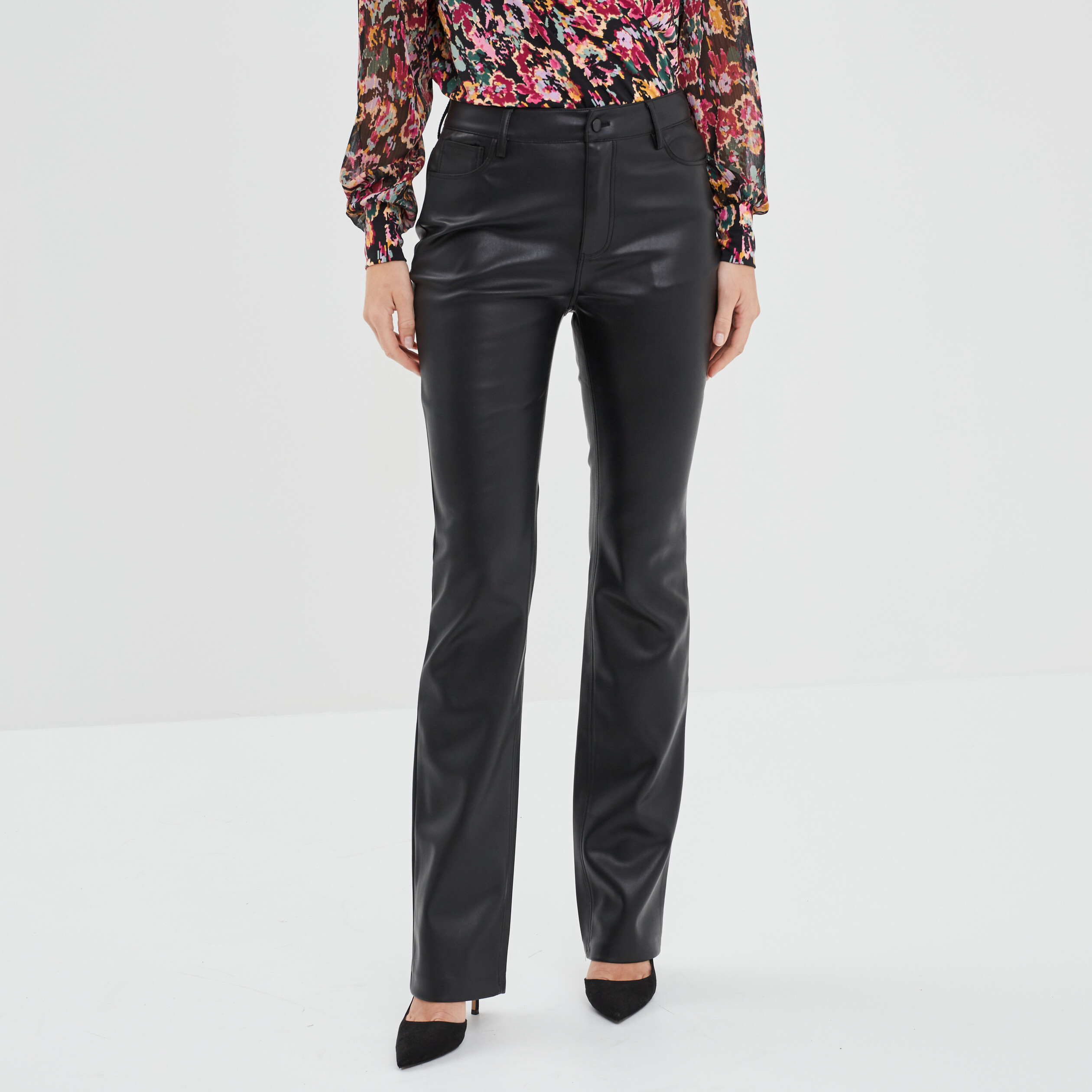 Pantalon cuir online droit