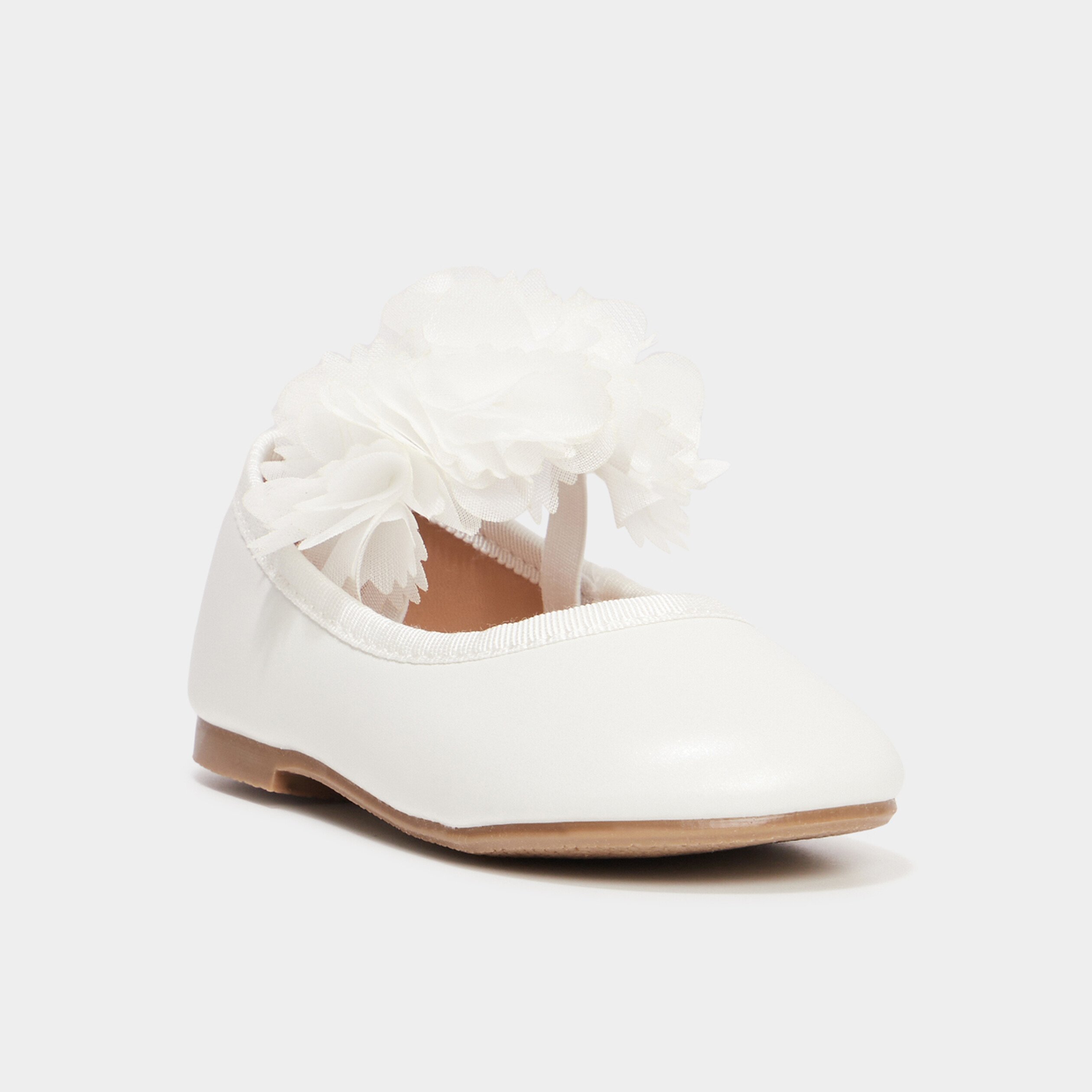 Ballerines a froufrous blanc bebe fille