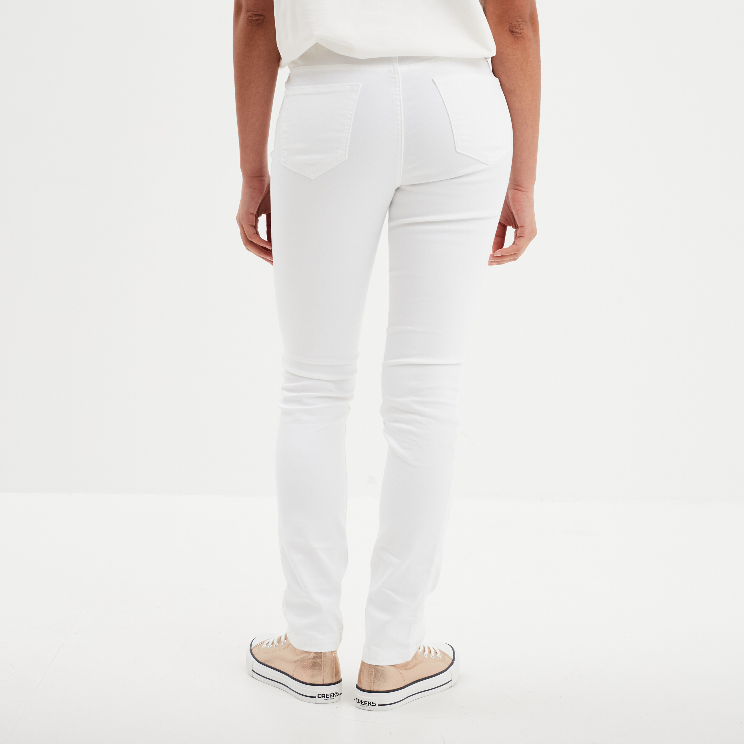 Pantalon blanc femme slim hotsell