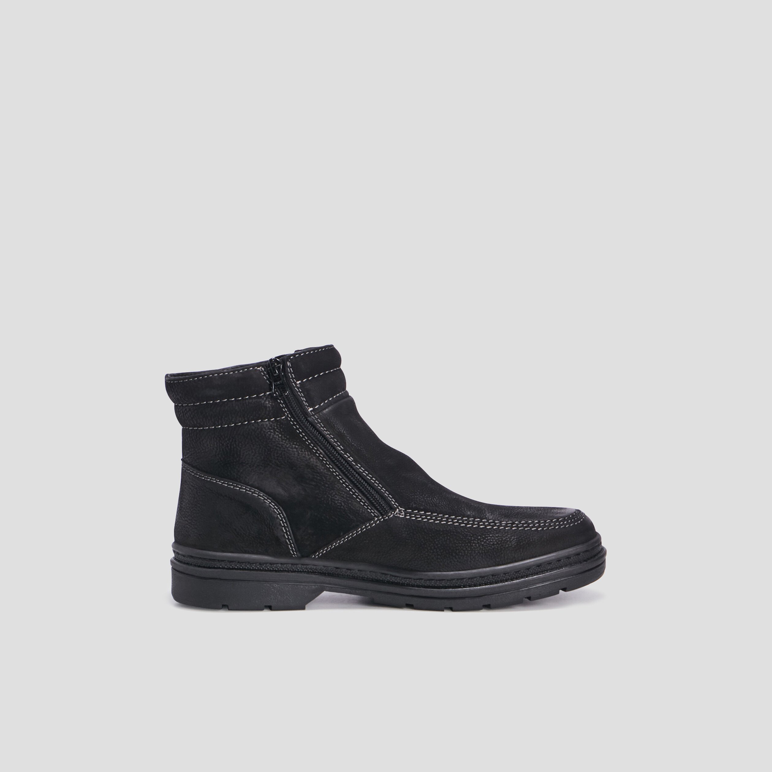 Bottines en cuir noir homme