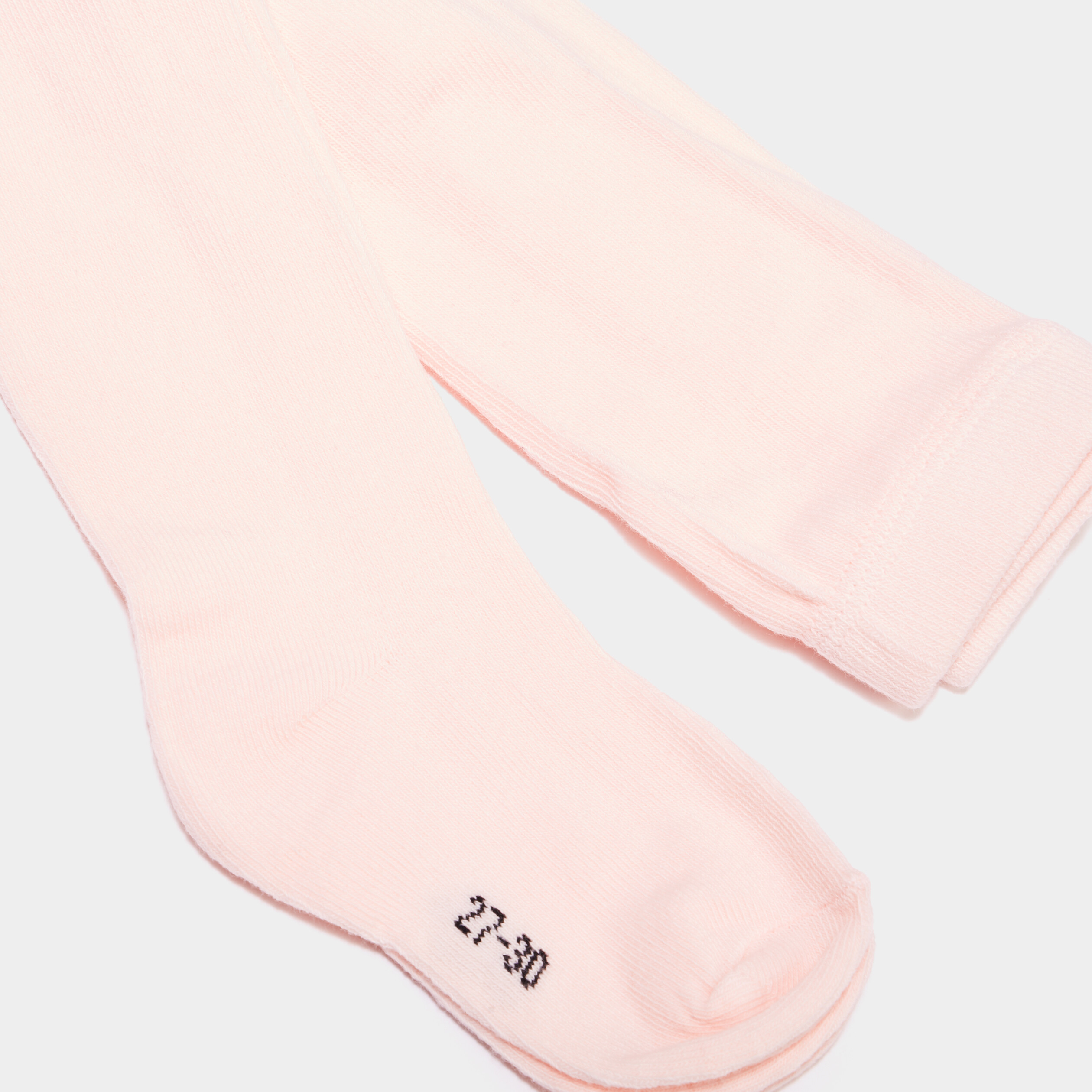 Collant opaque coton rose fille